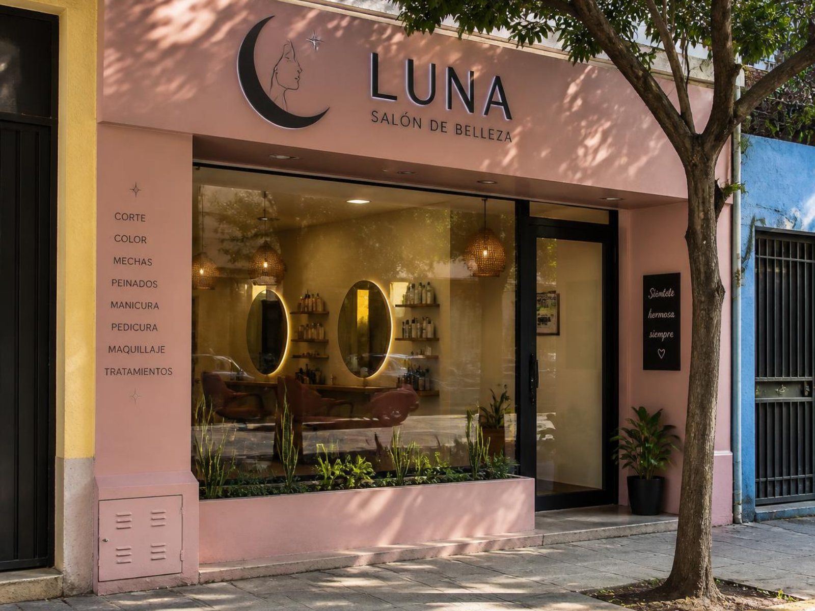 Fachada del salón Luna en zona 10, Ciudad de Guatemala